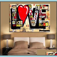 Paintings Arts, Crafts Gifts Home & Garden Modern Red Wall Hd Abstract Decor Living Pictures 3D Painting Print Poster Graffiti Cuadros For S