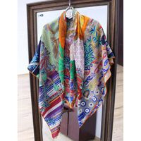 Schals Luxus 70% Kaschmir 30% Seide dünne Schal Schal Damen Mode Wald Floral Night Print Kerchief Stola Hijab 135 * 135cm