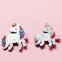 20pcs Fashion Cute Glitter Unicorn Hairpins Solid Felt Anima...