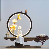 Lampes à parfum Zen Backflow Encens Burner Holder Smoke Waterfall Sticks LED LAD LAMP ONGINGS LA LA LA LA LAMPE DÉCOR DE BURE