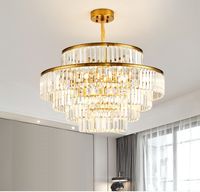 Moderno LED Luxury Round Dorato Golden Crystal Lampadario Illuminazione per soggiorno Sala da pranzo Lampada Camera da letto Camera da letto Camera da letto Interni Lighttures