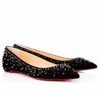 Luxury Fashion Full Spikes Pumps Pointed Toe Studs Red Bottom Flats Women's High Heels Elegant Wedding Party Best Time EU34-43