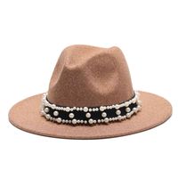 Men's women's felt pearl belt Jazz Fedora hats, wide wings, , parti and weddings, high quality, Unisex, 2021