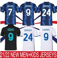 21 22 Inter Jerseys Vidal Barella Milan Lautaro Eriksen Alexis Football Shirte de football 2021 2022 Uniformes Hommes + Kids Kit à l'écart 4ème quatrième