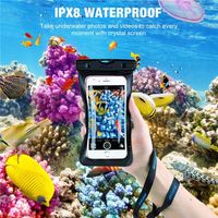 EE. UU. 2 PAQUETE PAQUETE CASOS A prueba de agua IPX 8 Teléfono móvil Bolsa seca para iPhone Google Pixel HTC LG Huawei Sony Nokia y otros teléfonos A41 A11