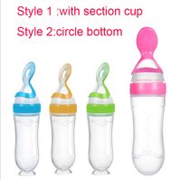Baby Infant Training Feeding Spoon 90ML 30OZ Squeezing Safet...