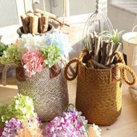 Lagerkörbe Seegrass Wäschekorb Hausgarten Faltbare Hängende Blumentöpfe Rattan Pflanzer Organizer Packs Taschen