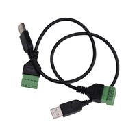 USB 2.0 Extension Cable for Computer TV Data 5P Speed Extension Cables Male Terminal Solder-free Adapter Connector