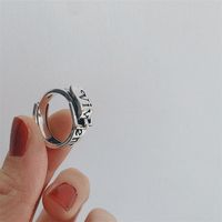 KINEL Vintage Ring Reale 925 Sterling Silber Punk Offene Design Gürtelschnalle Silber Ring Für Frauen Partei Schmuck Geschenke 220223