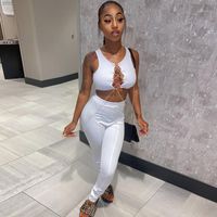 Women&#039;s Tracksuits White Bodycon Sexy Two Piece Set Women Pants Co Ord Sets Summer Birthday Club Outfits For Clothes 2021 2 Pc