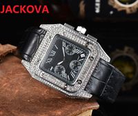 casual men square roman diamonds watches diamonds ring fashion dress famous designer leather strap quartz movement gift clock