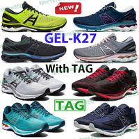 2021 New Running Shoes Gel-K27 Hombres Mujeres Sneakers Classic Red Lime Zest Black Mako Blue Platinum Pure Silver Triple Blanco Entrenadores