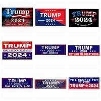 10pcs lot 3*9inch Trump 2024 U.S. General Election Car Bumper Flags Stickers House Window Laptop Decal Take America Back Keep America Great Sticker JY0788