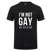 Je ne suis pas gay mais 20 est 20 T-shirt drôle pour homme bisexuel lesbiennes LGBAN Pride anniversaire cadeaux cadeaux T-shirt de coton 210707