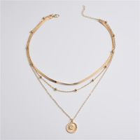 Chains Multi- layer Gold Bead Disc Necklace Women Tide Net Re...
