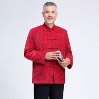 Erkek Ceketler Sonbahar Kış Geleneksel Çin Tarzı Tang Takım Elbise Erkek Mont Düğme Kostüm Streetwear Rüzgarlık Giysileri