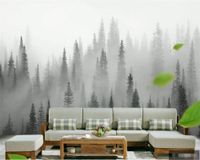 Пользовательские 3D фото обои роспись Nordic ручная роспись белый туман джунглей спальня гостиная телевизор фоновая стена стены