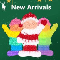 Favor de fiesta Navidad Santa Claus Alivio de estrés Fidget Toys Regalos Empuje burbuja descompresión Sensory Finger juego para niños Puzzle Toy 30 * 20cm