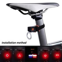 Luzes de bicicleta 5 modos luz de bicicleta Destaque USB carregamento LED Tailight Outdoor Noite Flash traseira para MTB Seatpost