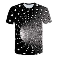 Resumen 3D camiseta manga corta jersey camiseta camiseta para hombres y mujeres digital impresas 100% poliéster diseño geométrico fresco para hombres