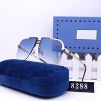 2021 Neue grenzüberschreitende Sonnenbrille außerhalb Europas und Amerika männliche Frauen Straße Schießerei Reisende Modebrille Modell 8288 mit Box