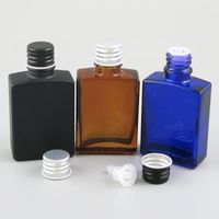 収納ボトルジャー12 x 30ml 1オンス平らな平らな黒い白い白い透明な赤い青緑色のガラスボトル、シルバーアルミニウムの蓋とシール
