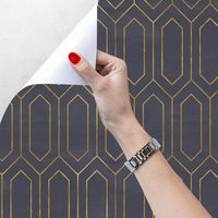 Wallpapers Black And Gold Wallpaper Geometric Peel Stick Removable Self Adhesive Contact Paper For Wall Shelf Drawer Liner