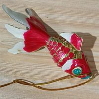 Cloisonne smalto grande ornamenti di pesce fortunato ornamenti auto chiave accessori in rame artigianato decor appendere ciondoli pendenti per portachiavi regali di stile cinese