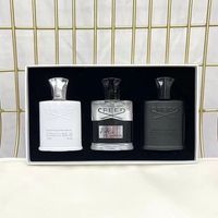 Creed Perfume 3pcs / set doft deodorant rökelse doft doft doftande köln för män silver bergsvatten / creed aventus / grön irländsk tweed 30ml aromather