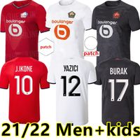 LOSC LILLE 2021 2022 Jerseys de futebol Burak David Fonte Bamba Yazici Camisa de Futebol 21 22 Lille Olympique Jikone 10 Maillot Adulto Kids Kit