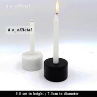 Candle Holders Nordic Style Chic Marble Holder Of Stick White   Black Green Home Decoration Simple Table Accessories Ornament