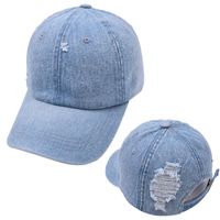 Повседневная улица изношенная джинсовая кепка Летняя открытый досуг козырек шляпа тренд дыра бейсболка хип-хоп спортивные шляпы