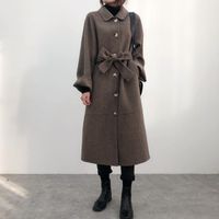 Lana da donna con il cappotto di lana, medio e lungo 2021 moda ni