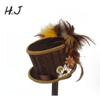 Skąpe brzeg kapelusze dama mini top hair włosy kobiety klipy kwiaty pióro fascynator inscot party wesel