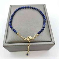 Facetted Lapis Lazuli Delikatjusterbara 14K guldfyllda kedjor Natural Stones Pulsera Mujer Unika kvinnor Boho Armband