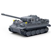 GUDI 6104 군사 시리즈 컬렉션 모형 독일 호랑이 I 탱크 조립 된 빌딩 블록 장난감 어린이를위한 H0824
