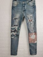 Мужские джинсы шорты шорты Длинные тощие аппликации эластичные Уничтожьте одеяло разорванное отверстие дизайнер джинсовые мужчины дизайнеры одежды
