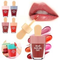 Lip Gloss 5 Colors Ice Cream Fruit Glaze Waterproof Long Lasting Liquid Lipstick Mirror Non-stick Makeup Cosmetic For W Y2i8
