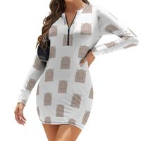 Casual Dresses Hippo Dress Long Sleeve Simple Polyester Bodycon Teen Long-Sleeve Disco One-Piece