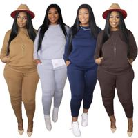 Artı Boyutu Kadın Giyim 2 Parça Setleri Bayan Kıyafetleri Uzun Kollu Üst Eşofman Joggers Sweatpants Setleri Toptan Dropshipping