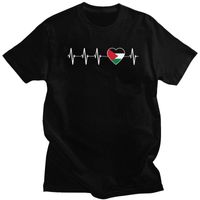Männer t-shirts palästinensischer Herzschlag Palästina Flagge T-shirt Männer Baumwolle T-shirt Casual T-Shirt Kurze Ärmeln Patriotisches Stolz T-Shirt Kleidung