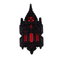 Kreative design magische schwarze rote emaille kirche pin brosche gothic mysterious haus metall metall metall boodge modeschmuck zubehör