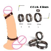 Nxy Cockrings 3 unids Fuertes anillos de gallo elástico para los hombres potenciador prolong anillo de pene largo retraso de la eyaculación Tiempo de eyaculación Tiempo de sexo Hombre S / M / L Tamaño 1225