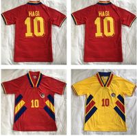 Top 1994 Retro Romênias Futebol Jerseys Hagi 10 Raducioiu 9 Popescu 6 Vintage Home Away Tailândia Camisa de Futebol de Qualidade Bordado de Camiset