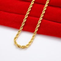 Cadenas Drop Gold Color 6mm Cadena de cuerda Collar para hombres Mujeres Hip Hop Accesorios de joyería Moda 22 pulgadas
