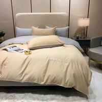 Conjuntos de cama Oferta Especial Inverno Engrossar 600TC Egípcio Algodão Lixamento Bordado Set Duvet Cobertura Fitted Bed Folha Sólida