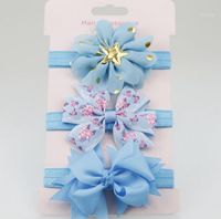 Hair Accessories 50sets(150pcs) DHL Girls Starry Lace Flowers Headband Gift Dainty Bow Polyester Set