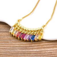 Pendentif Colliers Cz Rainbow Collier Pierre Pour Femme Pendentifs multicolores Mode Mode Coloré Longue chaîne bijoux