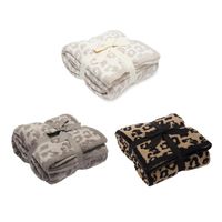 Blankets Leopard Print Sofa Blanket Cheetah Velvet Air- condi...
