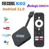 النسخة العالمية الجديدة MECOOL KD2 TV عصا دونغل Amlogic S905Y4 Android 11 4GB 32GB ATV جوجل معتمد مربع التلفزيون 4K BT 5.1 AV1